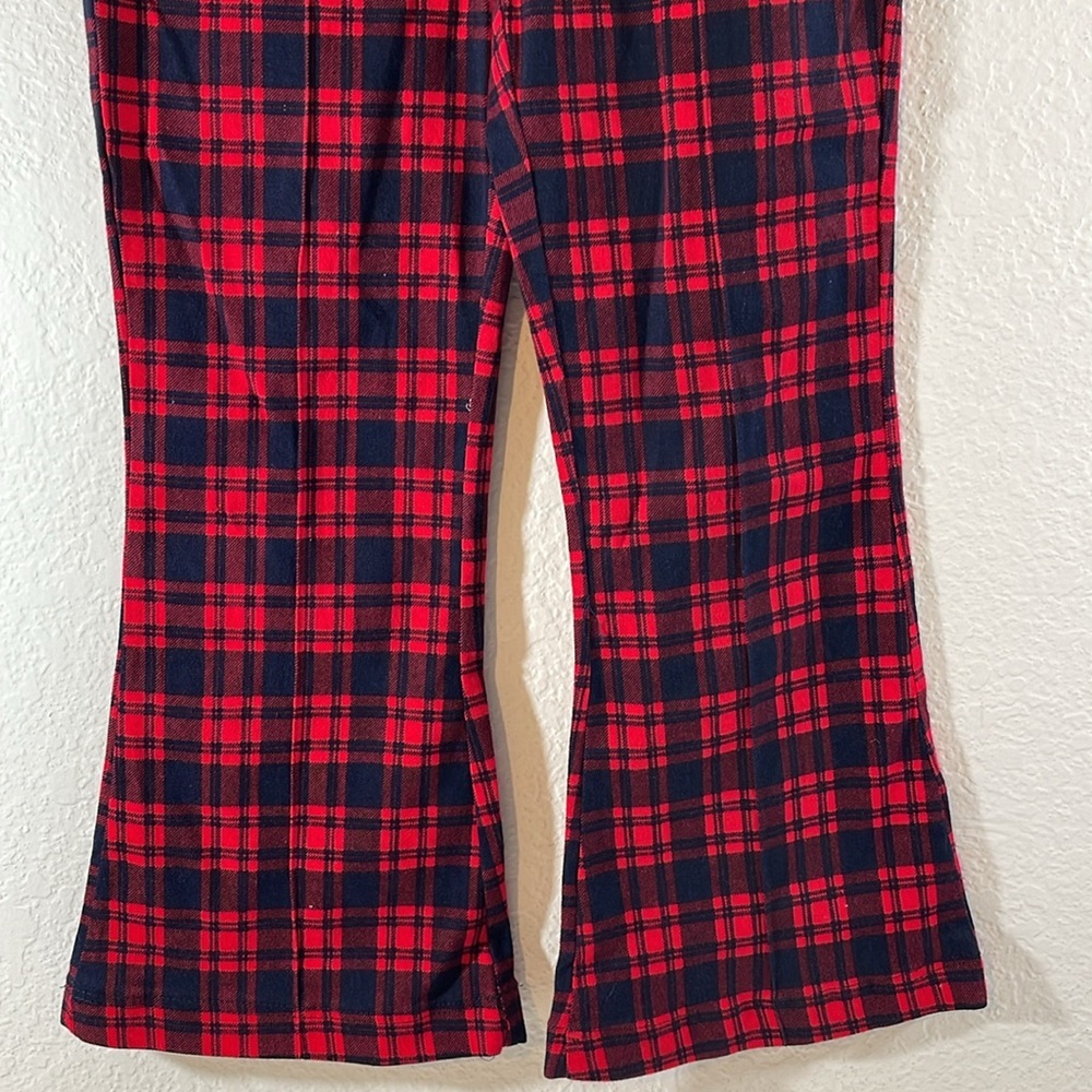 PRINCESS POLLY Fest Of The Queen Plaid Flare Pants Size 6 Pockets NEW - Picture 3 of 10